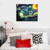 Van Gogh Starry Night Canvas Print – Modern Framed Wall Art for Living Room or Bedroom