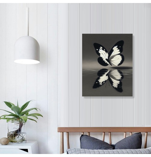 Handmade Butterfly Canvas Wall Art – Modern Framed Decor for Living Room, Bedroom, or Office